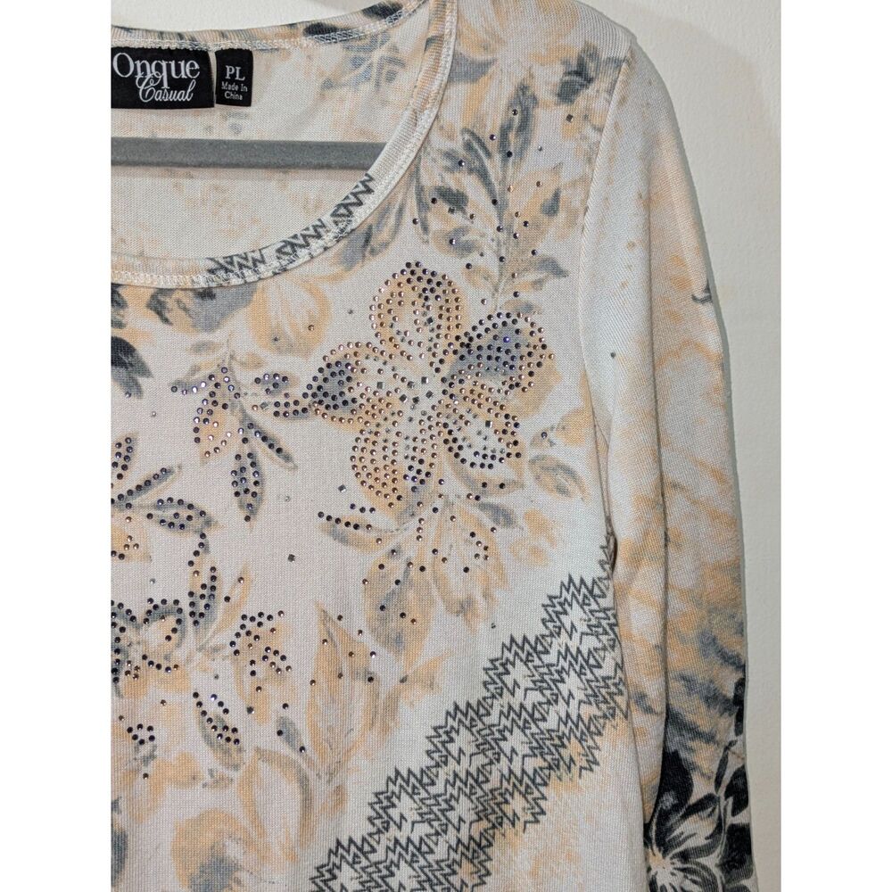 3/4 Length Sleeve Sequined Blouse - Onqonque Casual